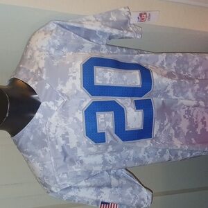 NFL Salute To Service Barry Sanders Detroit Lions Digi Camo Gray/ White Jersey